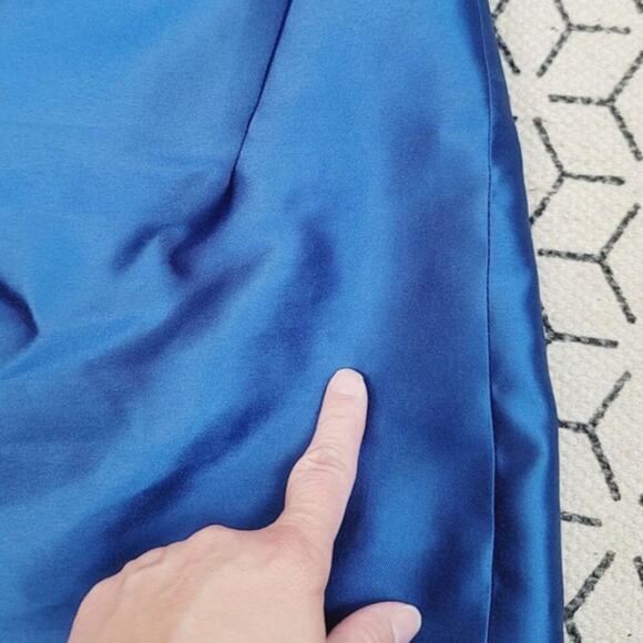 JS Collections Beaded Twill Strapless Sheath Dress in Peacock Blue, sz 8P - Picture 16 of 16